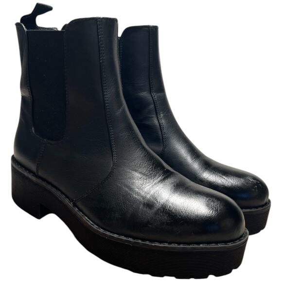 DIRTY LAUNDRY Monet Chelsea Boots Women's 8 Black Platform Rugged Lug Sole READ - Picture 7 of 12